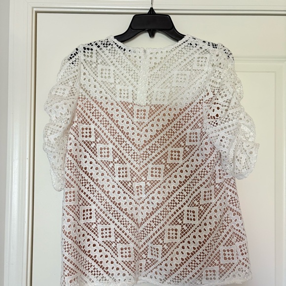 NWT Endless Rose Women’s White Embroidered Lace Blouse - Picture 9 of 12